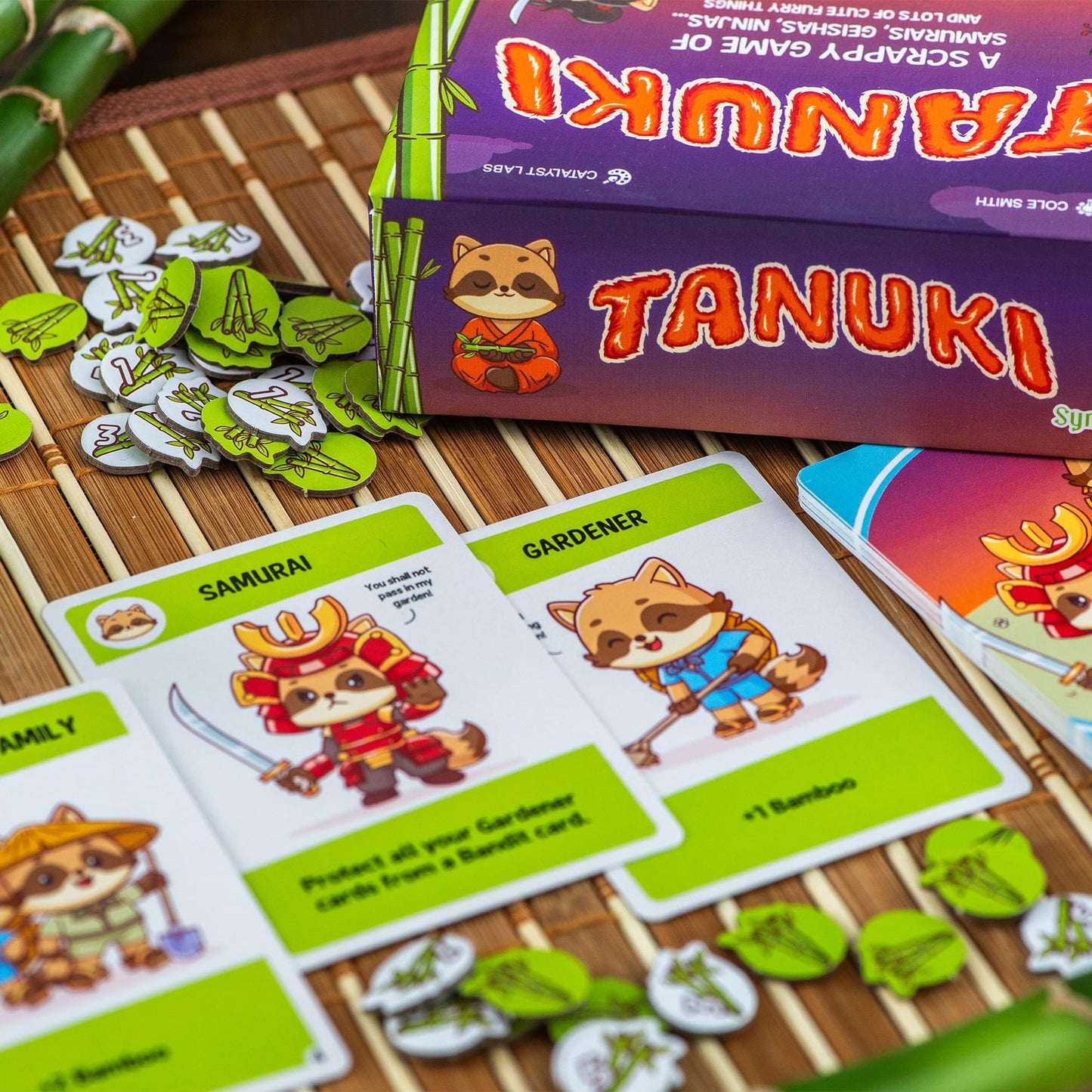 Synapses Games | Tanuki | Take-that Card Game | Non-Stop Player Interaction | 3 to 8 Players | 20 Minutes | Ages 7+