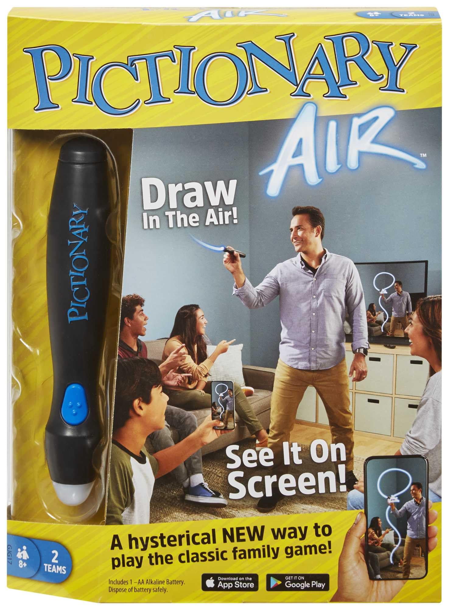 Mattel Games Pictionary Air, Family Board Game for Kids and Adults, Engaging Gift for Kids, Drawing Game for 2 Teams with Multiple Players, Ages 8