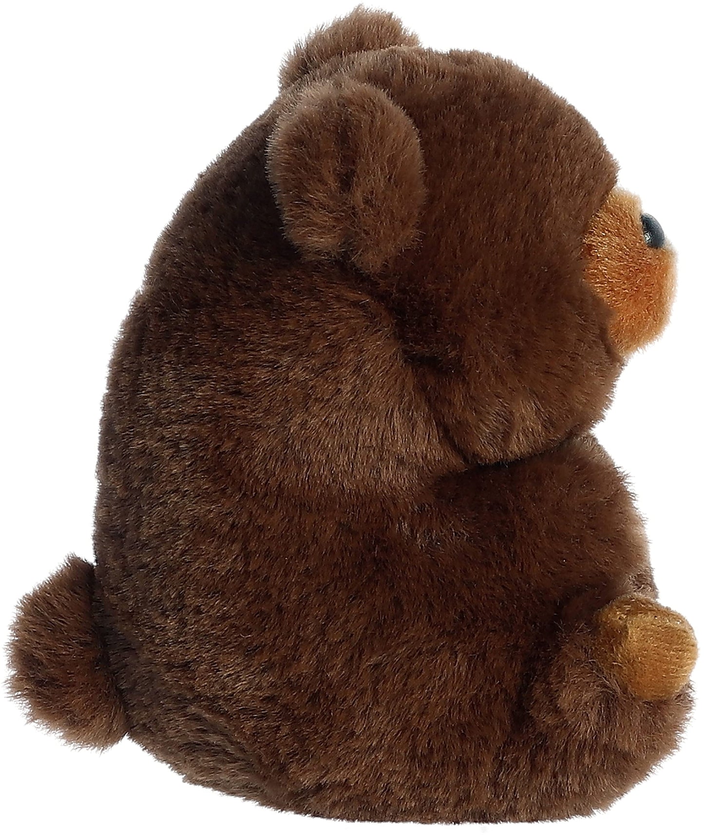 Aurora® Round Rolly Pet™ Brambles Brown Bear™ Stuffed Animal - Adorable Companions - On-The-Go Fun - Brown 5 Inches