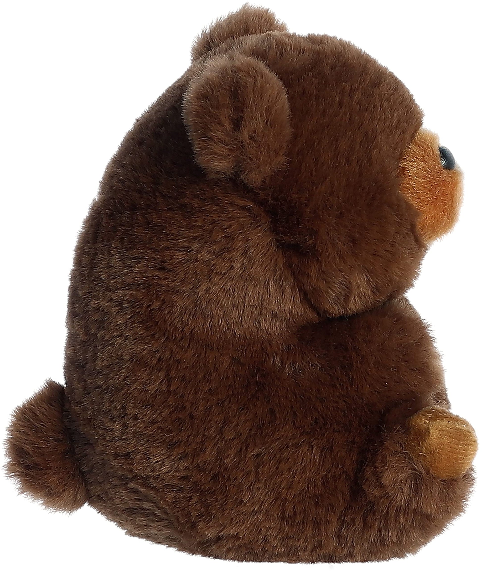 Aurora® Round Rolly Pet™ Brambles Brown Bear™ Stuffed Animal - Adorable Companions - On-The-Go Fun - Brown 5 Inches