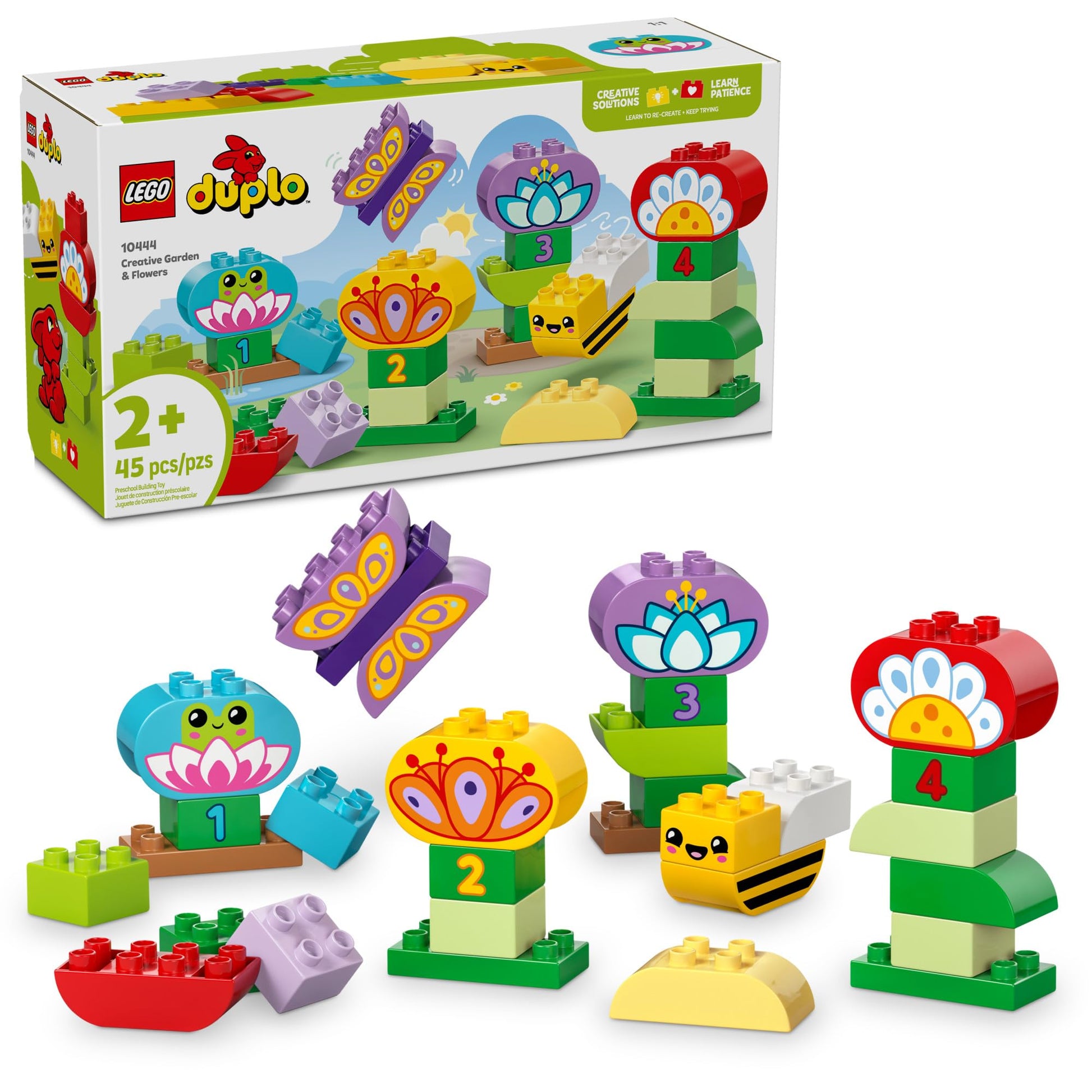 LEGO DUPLO Town Creative Garden & Flowers Building Toy Playset - Preschool Learning and Educational Flower Toy for Toddlers, Boys and Girls, Ages 2+