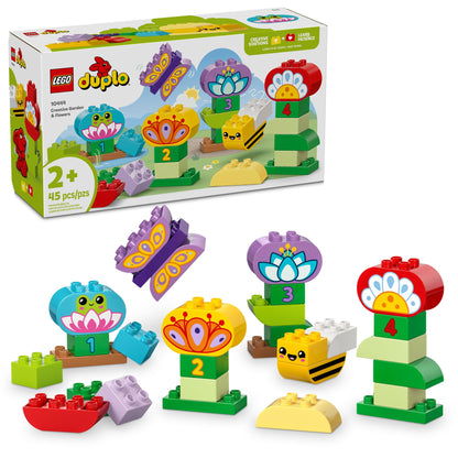 LEGO DUPLO Town Creative Garden & Flowers Building Toy Playset - Preschool Learning and Educational Flower Toy for Toddlers, Boys and Girls, Ages 2+