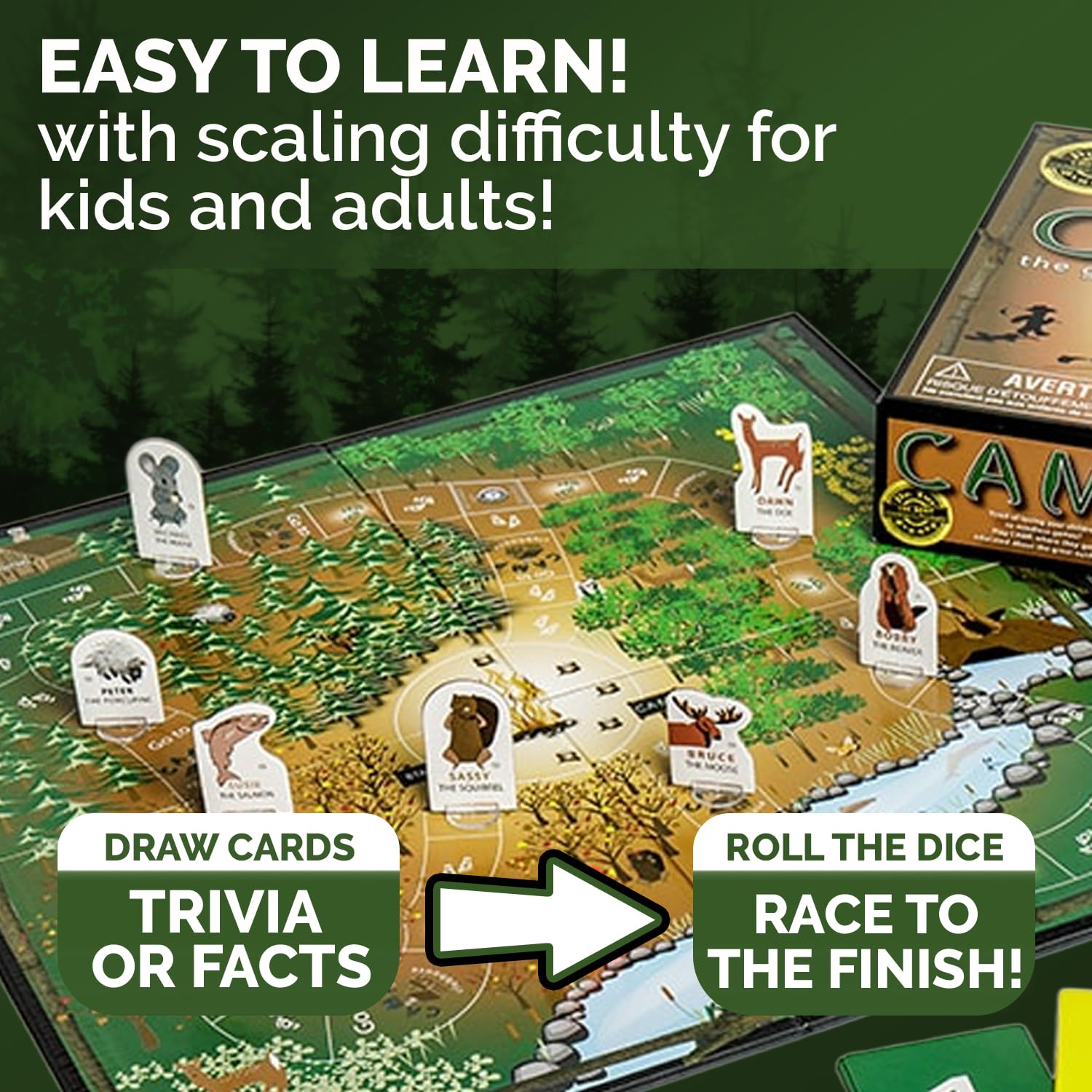 Education Outdoors Camp Board Game - Explore Nature and Learn Through Fun Outdoor Adventures