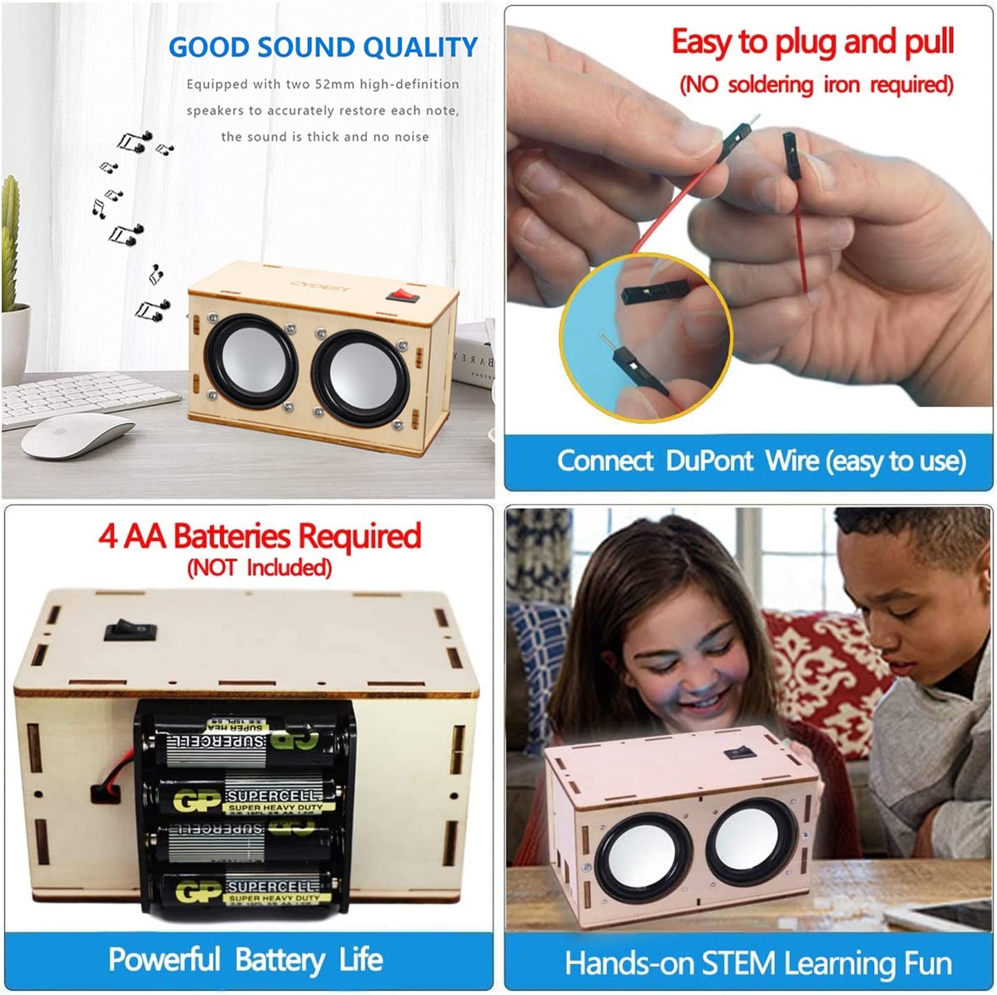 STEM Projects for Kids & Adults Build Your Own Bluetooth Speaker - Science Experiment Electronics Kit | Beginner's Starter DIY Set,STEM Gifts