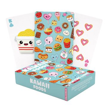 AQUARIUS Kawaii Foods Playing Cards - Kawaii Foods Themed Deck of Cards for Your Favorite Card Games - Officially Licensed Kawaii Foods Merchandise