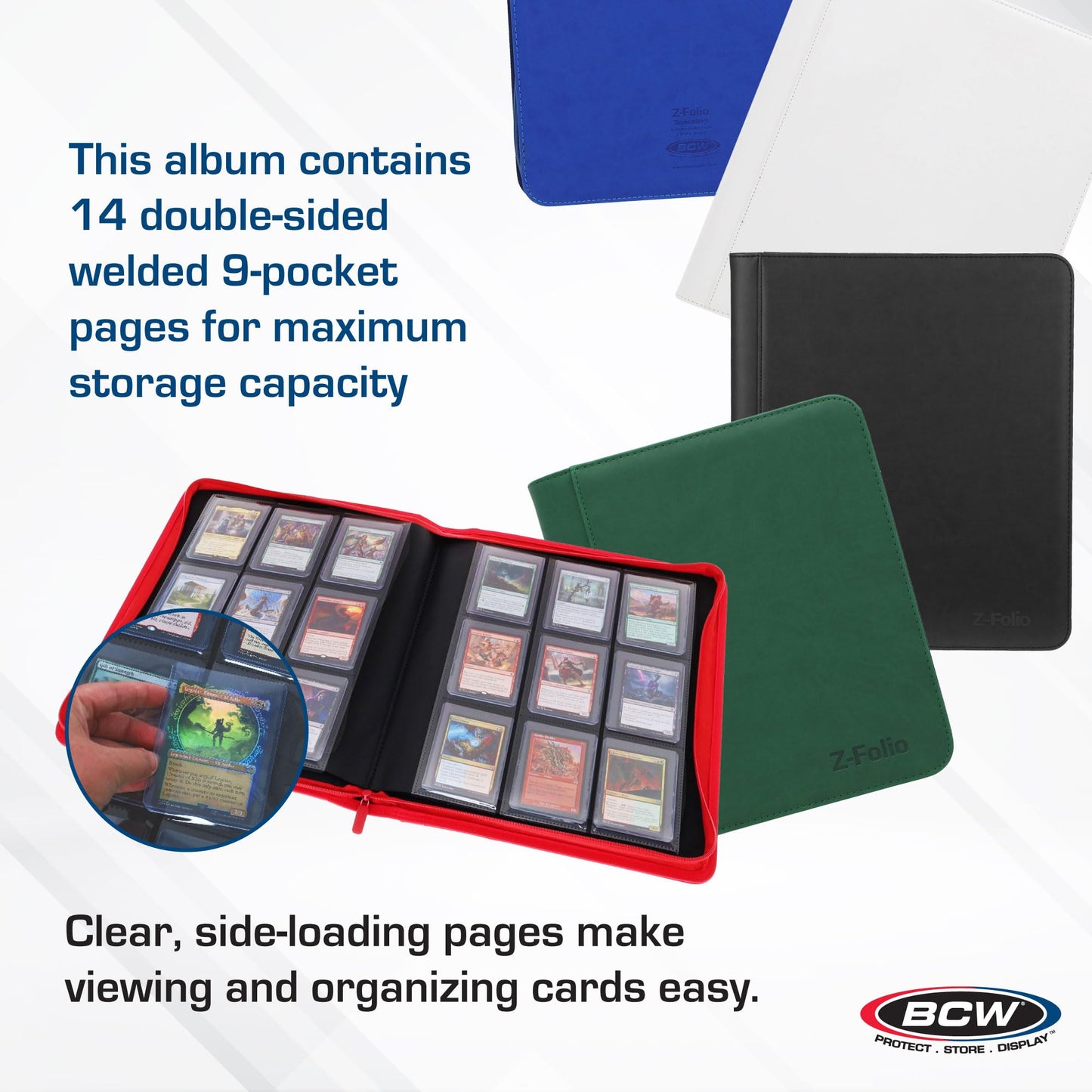 BCW Top Loader Binder | 9-Pocket LX Album | Black Leatherette Toploader | Archival Safe | Side-Loading Pages | Holds 252 Standard 3x4 Toploaders |