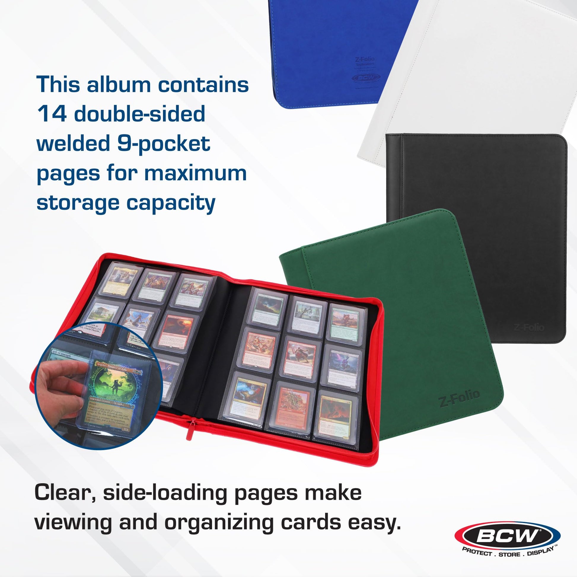 BCW Top Loader Binder | 9-Pocket LX Album | Black Leatherette Toploader | Archival Safe | Side-Loading Pages | Holds 252 Standard 3x4 Toploaders |