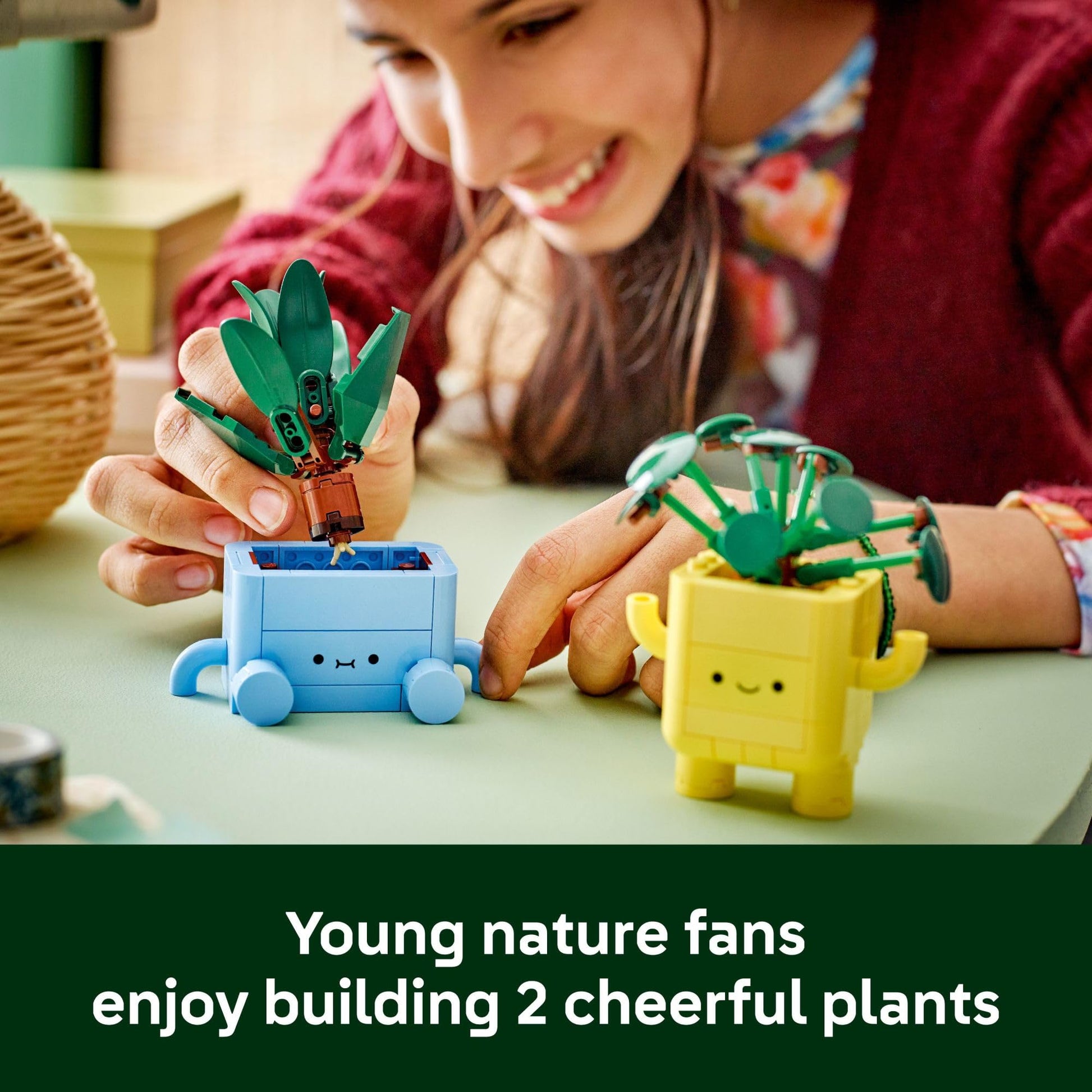 LEGO Botanicals Happy Plants Building Toy for Kids, Girls, and Boys 9+ - Playroom Decor for Desk or Shelf - Birthday Gift Idea for Young Gardeners
