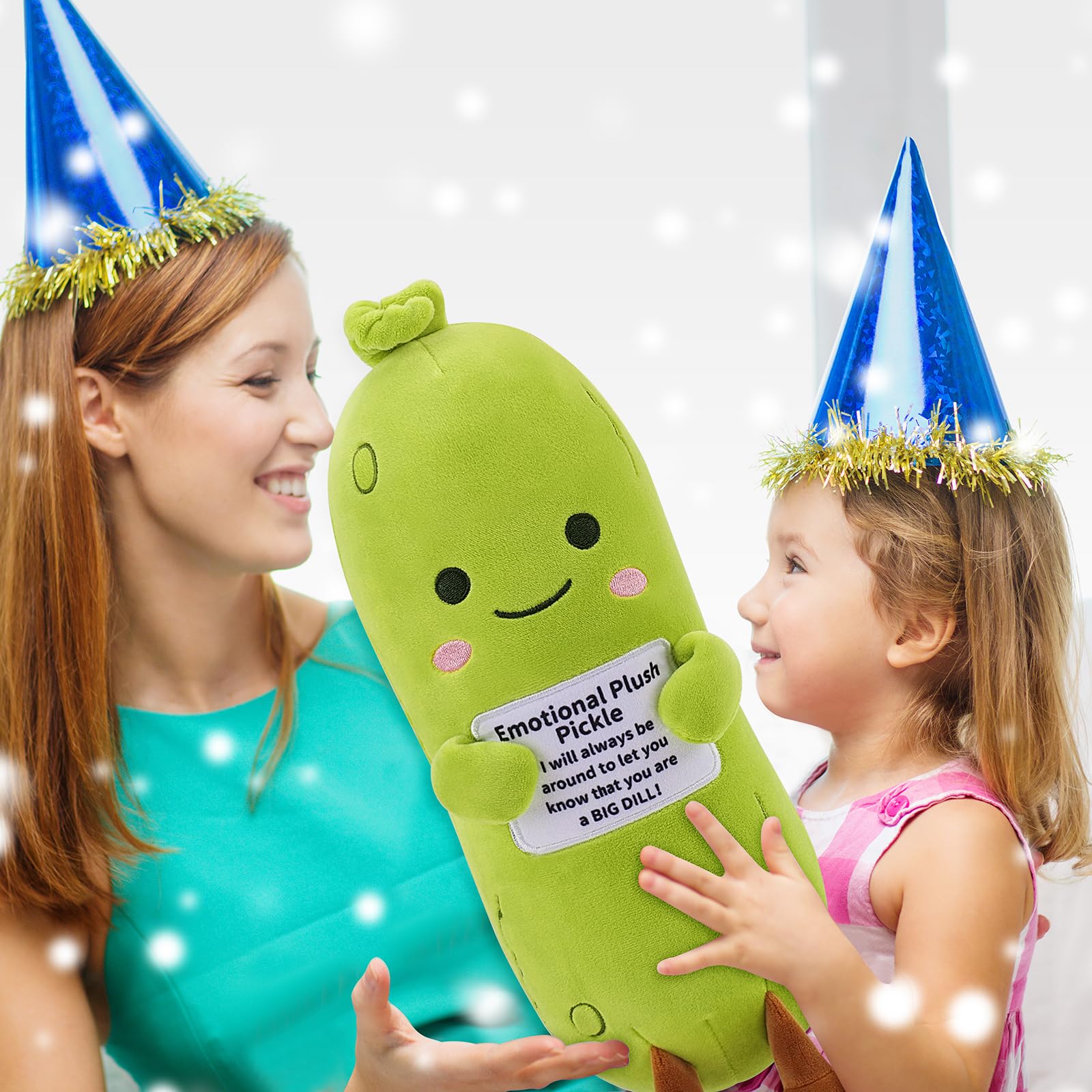 Sprinqdawin Emotional Plush Pickle,Pickle Stuffed Animal-20” Plushies Cucumber Stuffed Animal with Positive Warm Words,Kawaii Plush Toy Vegetable