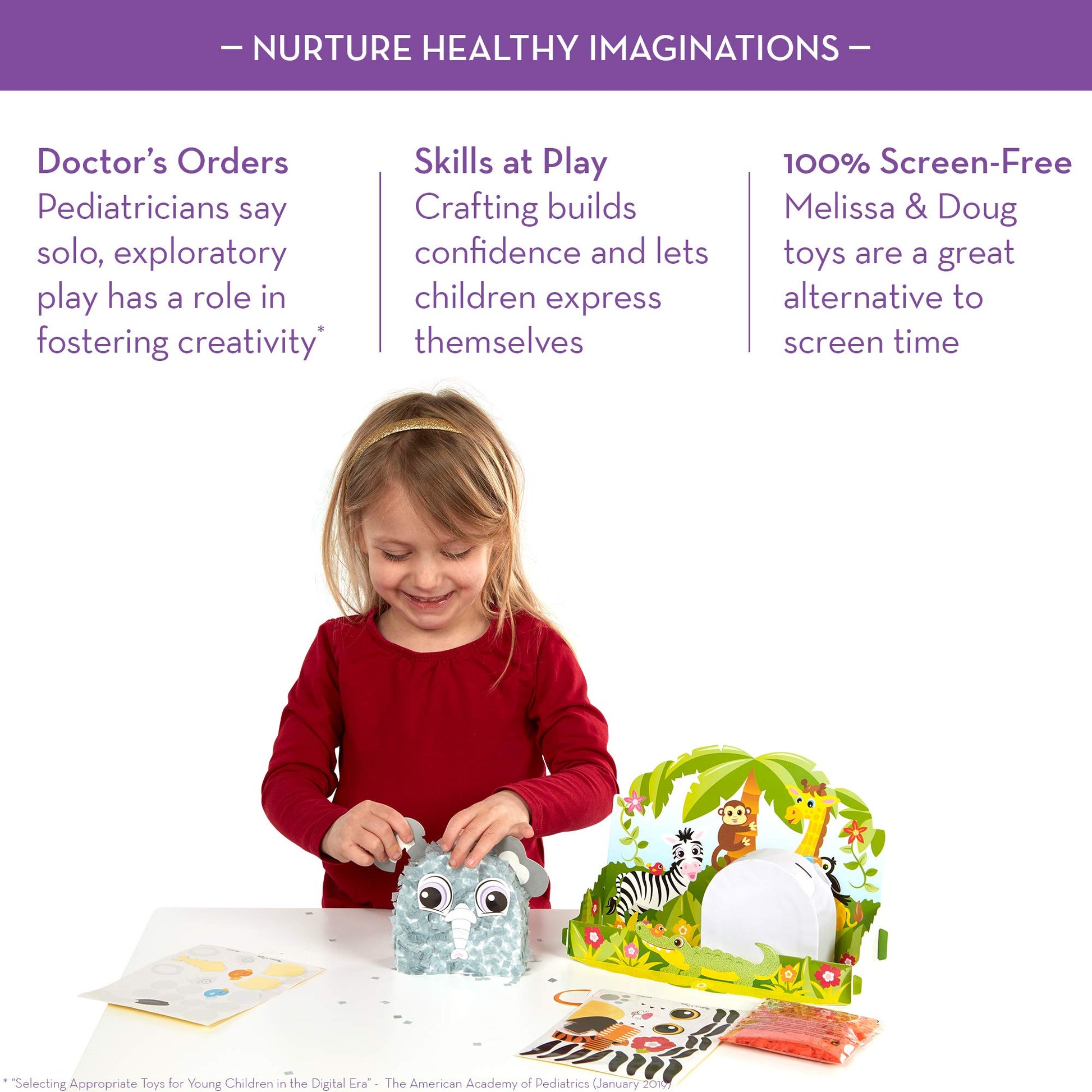 Melissa & Doug Shake It! Safari Animals Beginner Craft Kit