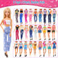 Barwa Lot 36 Items 3 Fashion Dresses 3 Casual Tops and Pants Outfits 6 Pcs Mini Dresses with 1 Bags 10 Shoes, 13 Accessories for 11.5 Inch Girl Doll