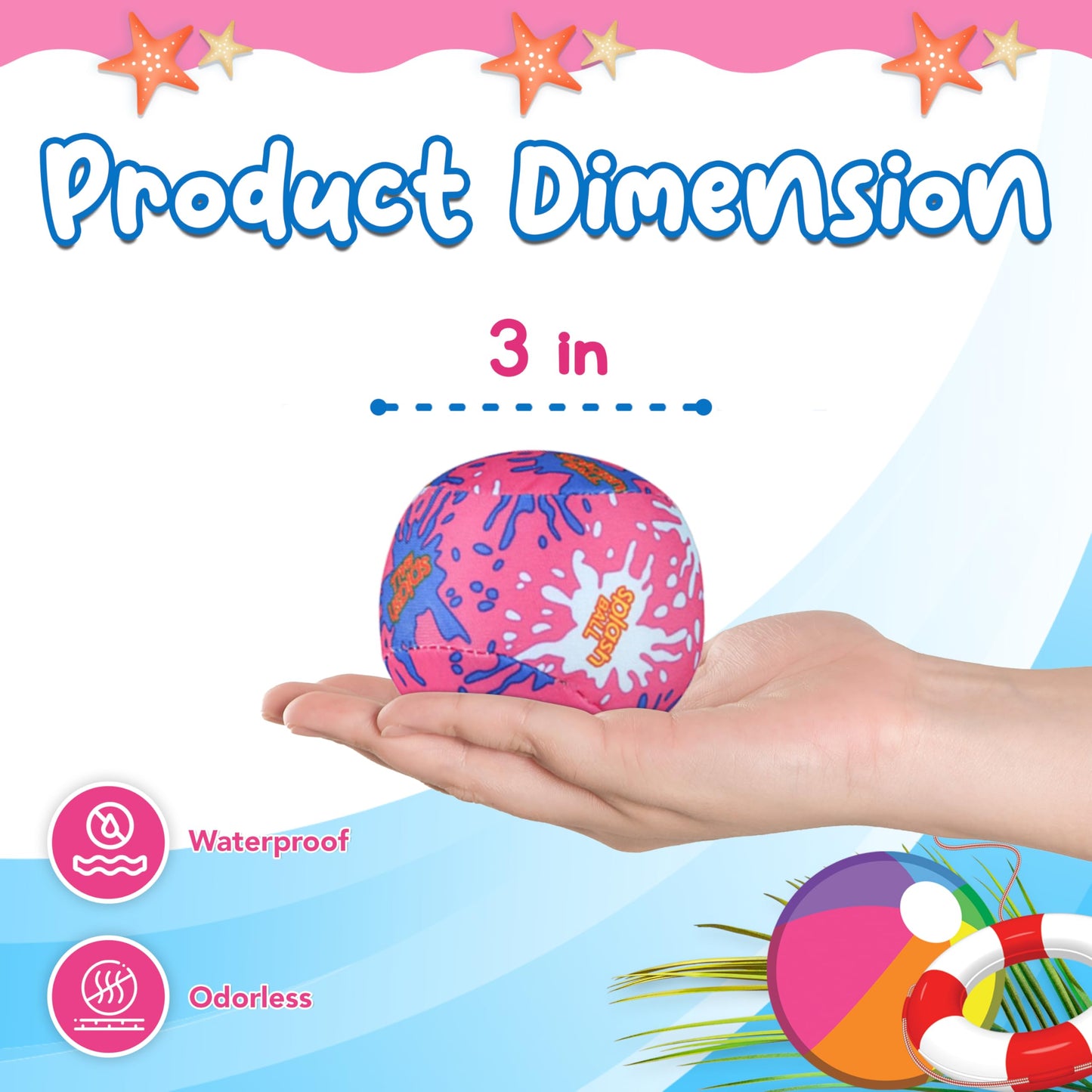 4E's Novelty 12 Pack - 3" Water Splash Balls Bomb - Water Absorbent Ball - Kids Pool Toys, Outdoor Water Fight Game Activity for Kids, Beach Pool