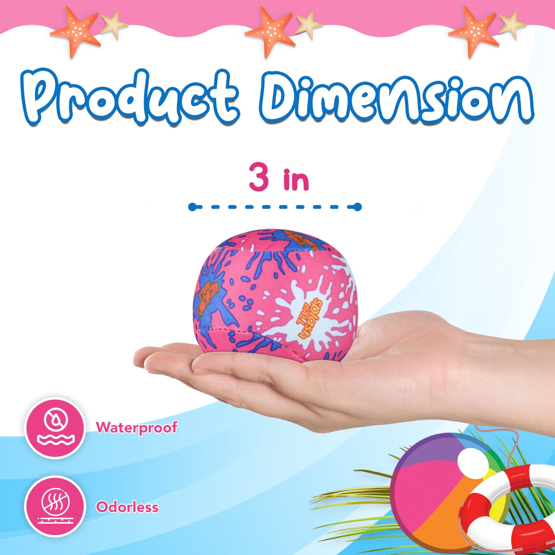 4E's Novelty 12 Pack - 3" Water Splash Balls Bomb - Water Absorbent Ball - Kids Pool Toys, Outdoor Water Fight Game Activity for Kids, Beach Pool