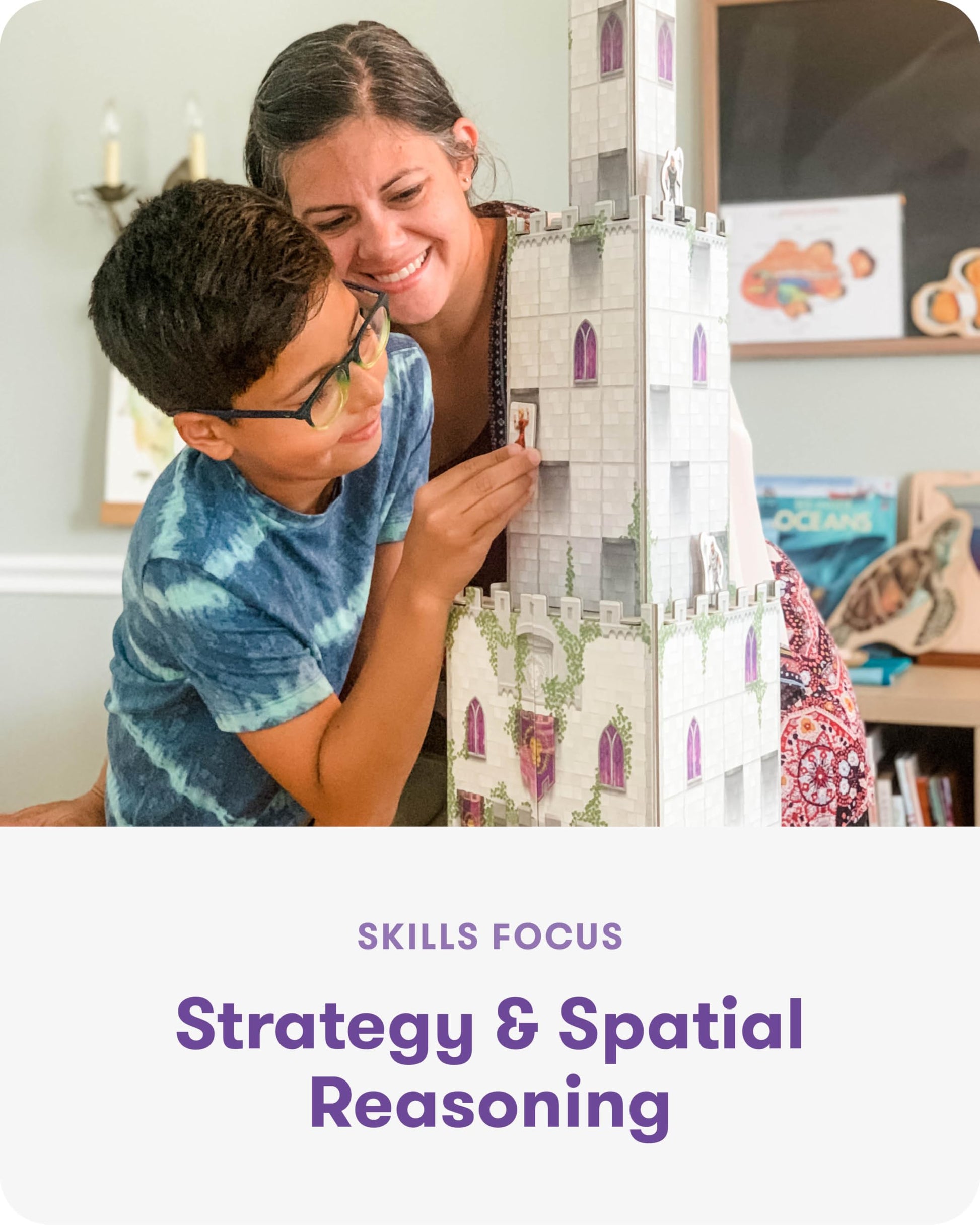 SimplyFun The Climbing Knights - Exciting Castle Climbing Strategy Board Game - Fine Motor Skills - Educational Fun with Magnetic Knights, Guard