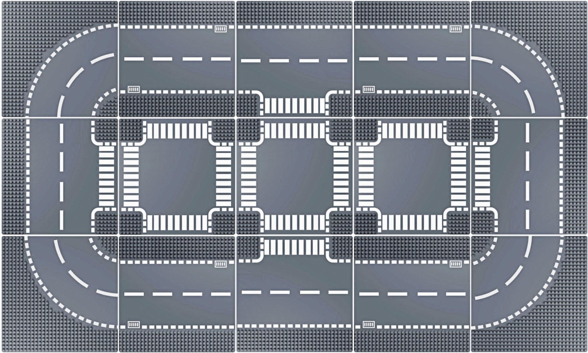 Homikidy Road Base Plates - 15 City & Street Plates, 10"x10" Road Baseplates