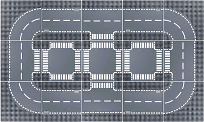 Homikidy Road Base Plates - 15 City & Street Plates, 10"x10" Road Baseplates
