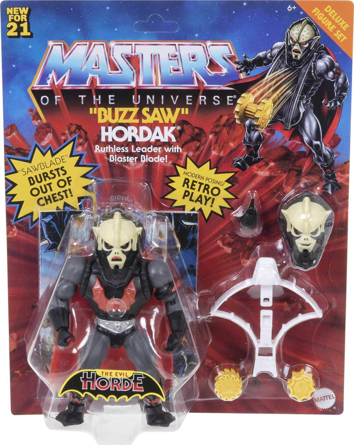 Masters of the Universe Origins Buzz Saw Hordak Deluxe Action Figure, 5.5-in Battle Figure for Storytelling Play and Display, Gift for 6 to