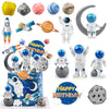 Astronaut Figurines Space Cake Toppers Astronaut Planet Rocket Satellite and Star Space DIY Cake Toppers for Space Theme Party Birthday Party Baby