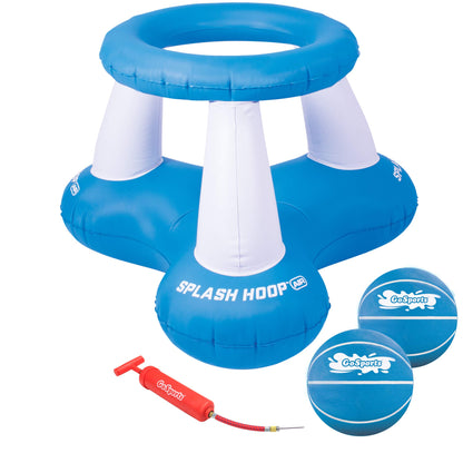 GoSports Splash Hoop Air, Inflatable Pool Basketball Game - Includes Floating Hoop, 2 Water Basketballs and Ball Pump