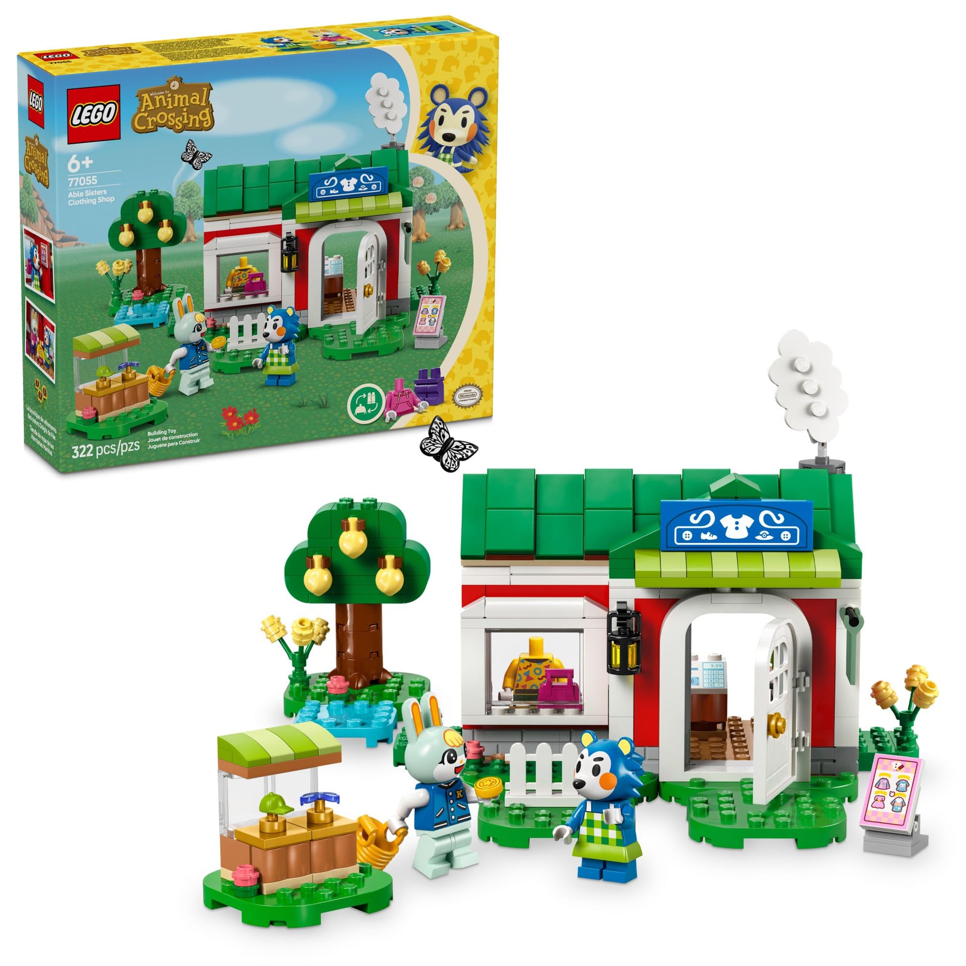 LEGO Animal Crossing Able Sisters Clothing Shop Building Toy - Animal Crossing Toy Figures and Playset for Kids, Girls and Boys, Ages 6+ - Pretend
