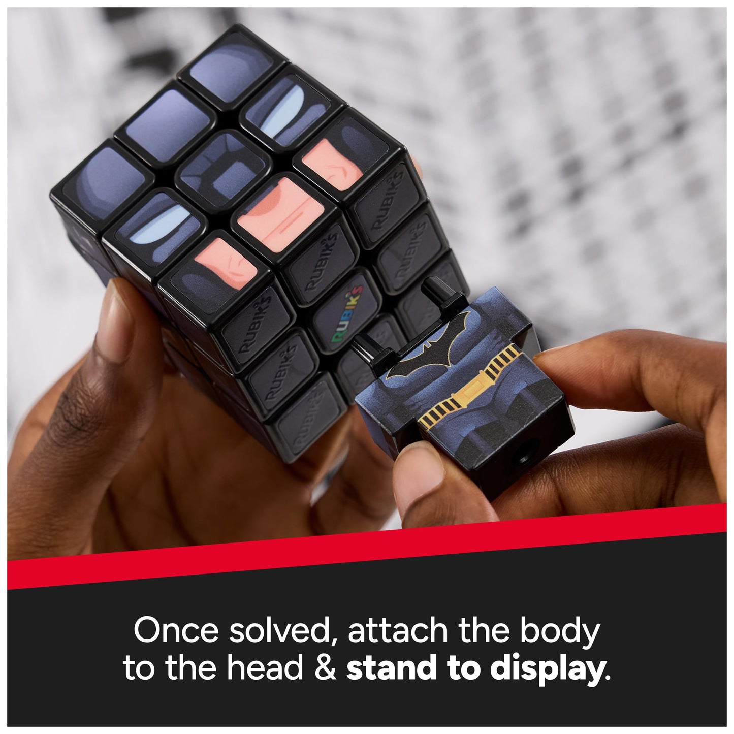 Rubik's Cubers Batman 3X3 Puzzle Game for Adults and Children - Rubiks Magic Cube - Original 3x3 Puzzle - Batman DC Toy - Problem Solving Puzzle