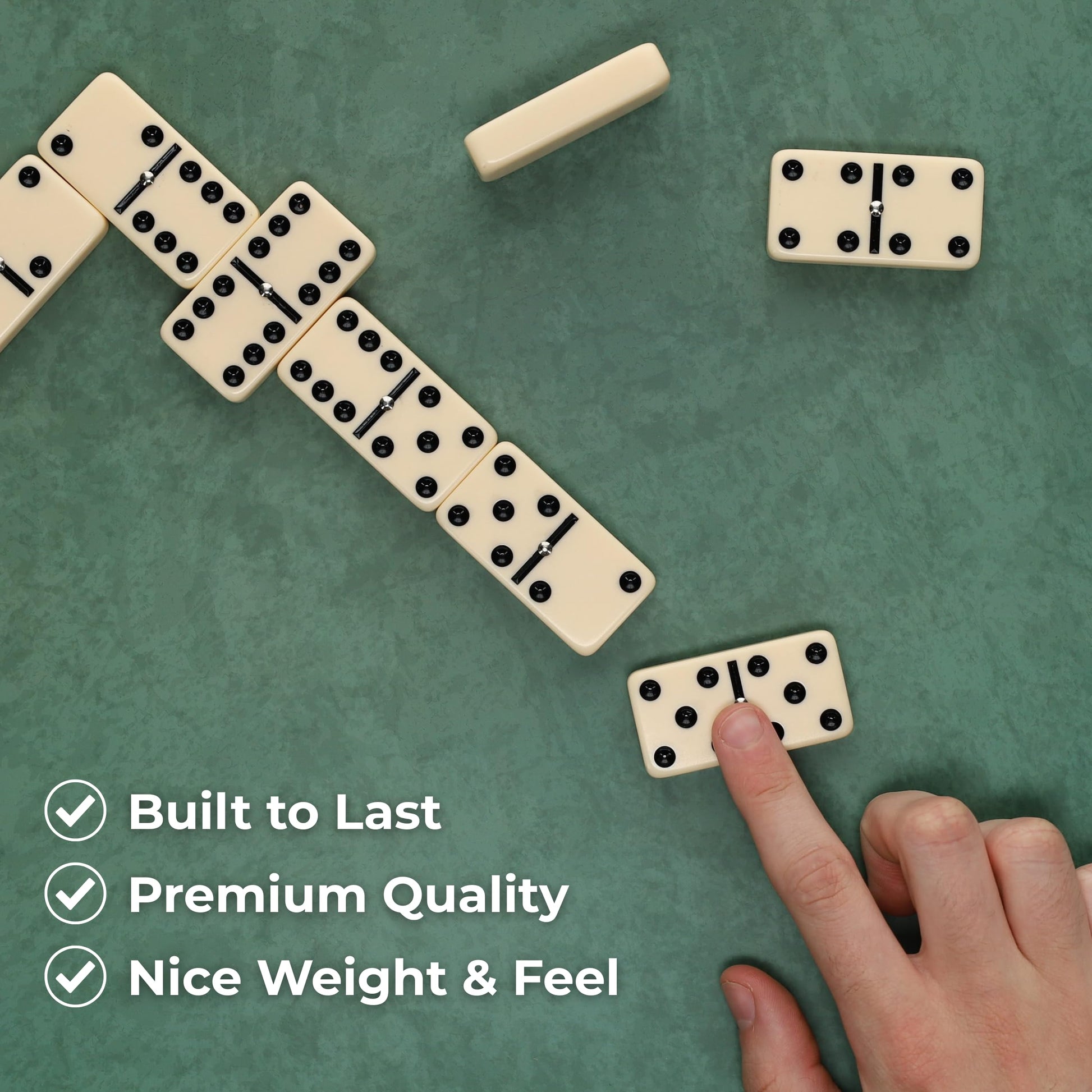 Double Six Dominoes with Spinners - White Tiles