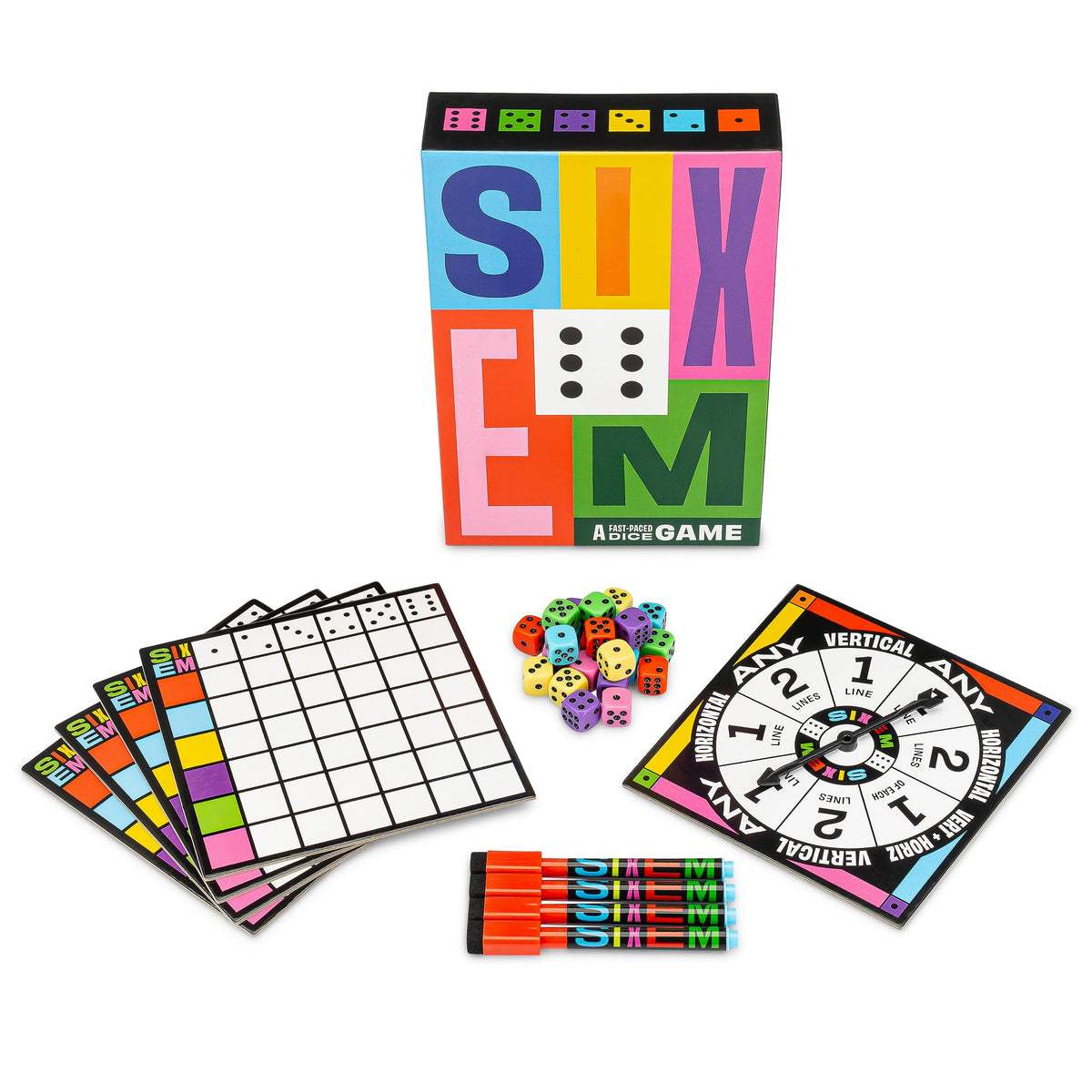 Hootenanny Games Sixem Dice Game, Speed, Strategy & Sabotage, 2-4 Players