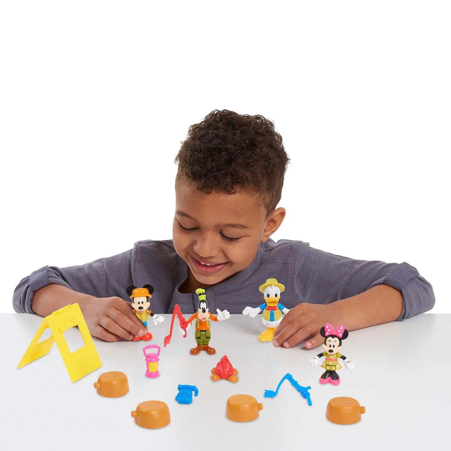 Just Play Disney Junior Mickey Mouse Funhouse 14 Piece Camping Figure Set, Preschool Toys, Officially Licensed Kids Toys for Ages 3 Up, Amazon