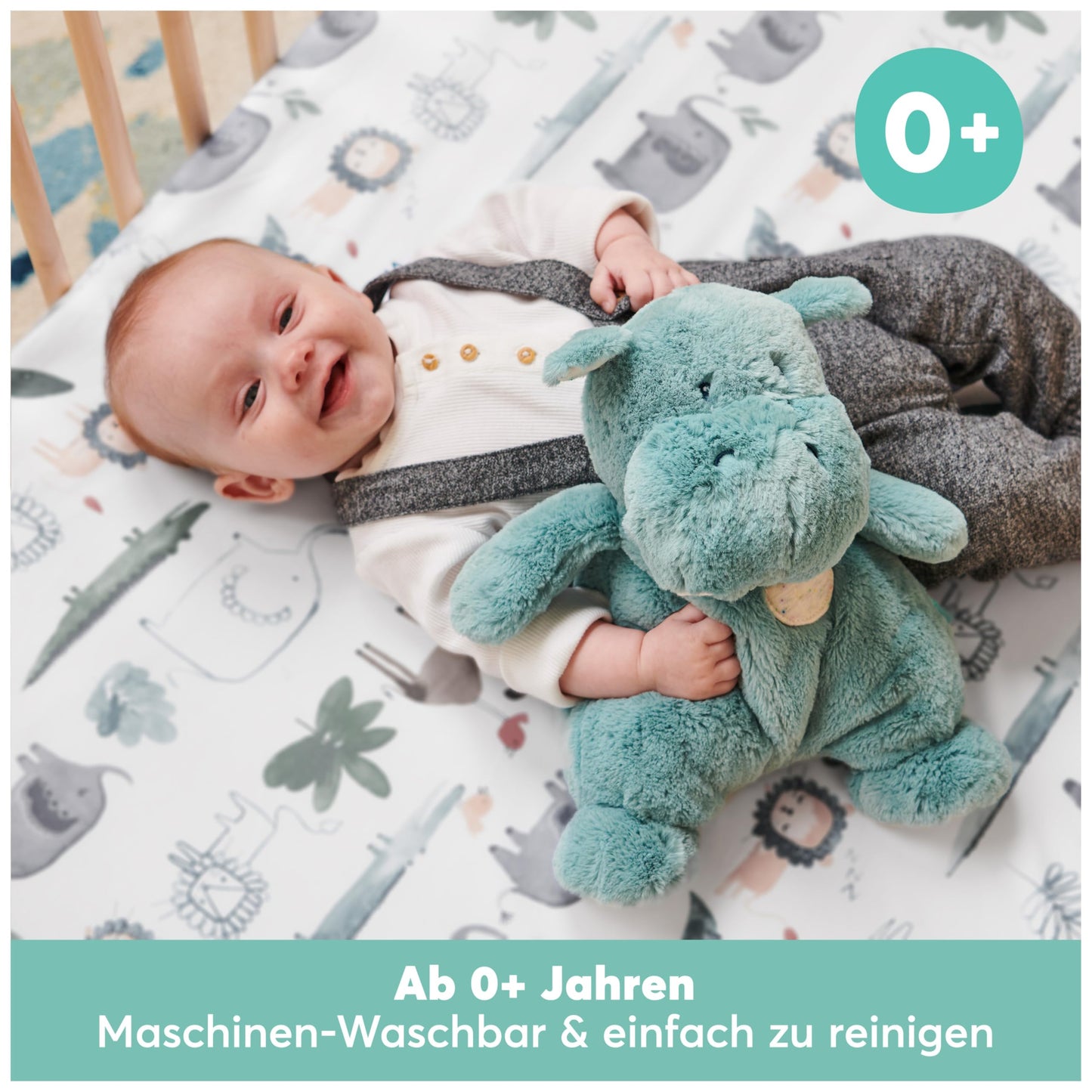 GUND Baby Hippo Hug Soft Cuddle Plush Toy for Babies and Babies, Green, 30 cm, 0+ Years