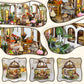 Miniature House Kit, DIY Miniature Doll House Kits with Warm LED Light, Mini House Building Kit with Mini Plant Accessories Creative Handmade Crafts