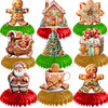 EUVBOKW 9 Pcs Gingerbread Honeycomb Centerpieces,Gingerbread House Party Decorations for Christmas Party Table Decor Holiday Favor Supplies
