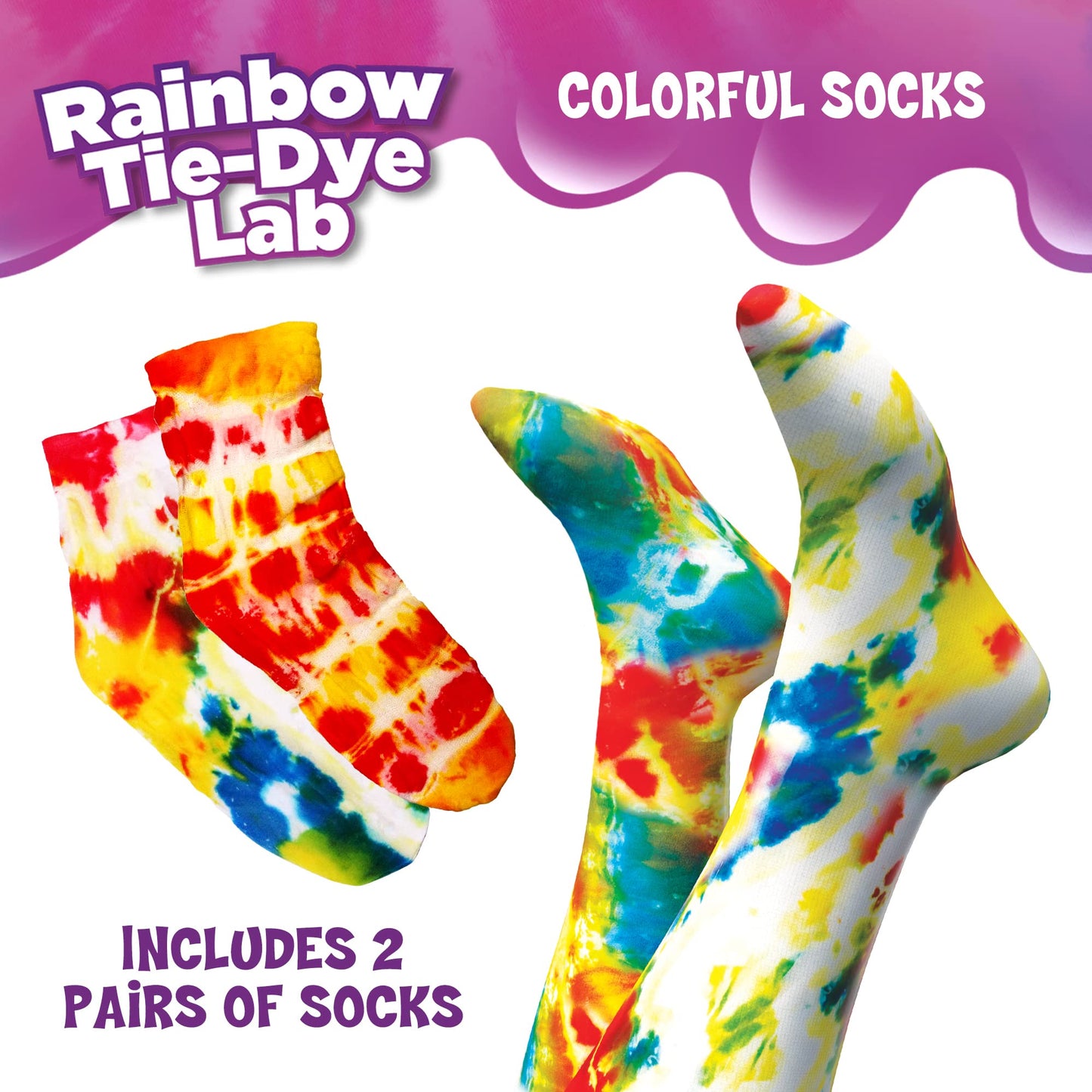 Thames & Kosmos Ooze Labs Rainbow Tie-Dye Lab STEM Experiment Activity Kit | Design & Make Your Own Tie-Dye Socks & Scrunchies | Explore The Science