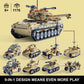 Military Tank Building Blocks Set Compatible with Lego, 1176-Piece 9 in 1 Army Vehicle Model with Rolling Tracks and Rotating Turret, Build, Play