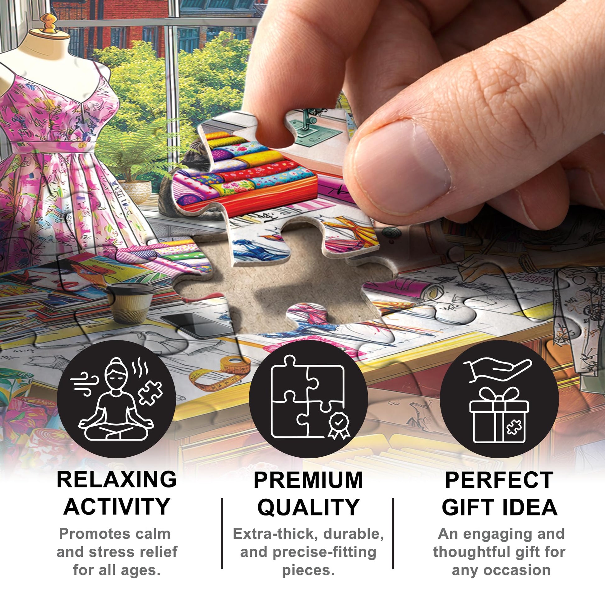 MasterPieces 500 Piece Jigsaw Puzzle for Adults, Family, Or Youth - Maker's Nook - Fashion Dreams - 21"x15"