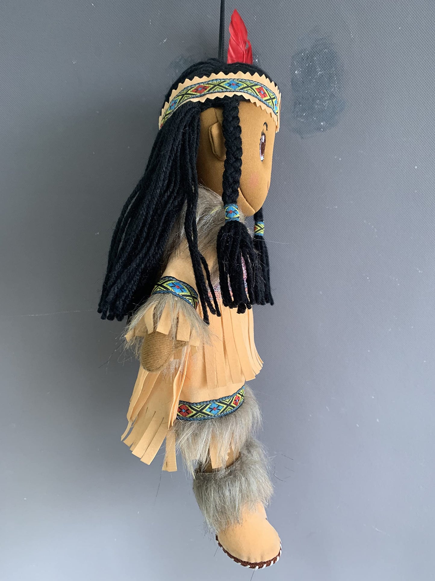 Kinnex Collections 14" Native American Indian Plush Rag Doll - DF14003 (Brown-Nizhoni)