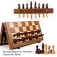 15 Inch Walnut Magnetic Chess Board Set for Adults Kids Wooden Chess, Folding Portable Travel Chess Game for Tournament Professional Beginner