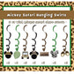 Mouse Safari Happy Birthday Decorations Hanging Swirls, Let's Go Wild Jungle Safari Wild One Birthday Party Supplies (24 CT)