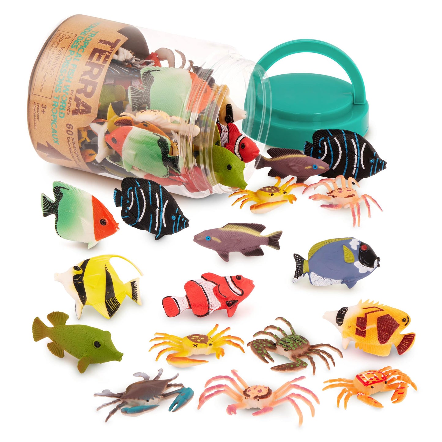 Terra by Battat Tropical Fish World, 60 Mini Ocean Animal Figures, Animals