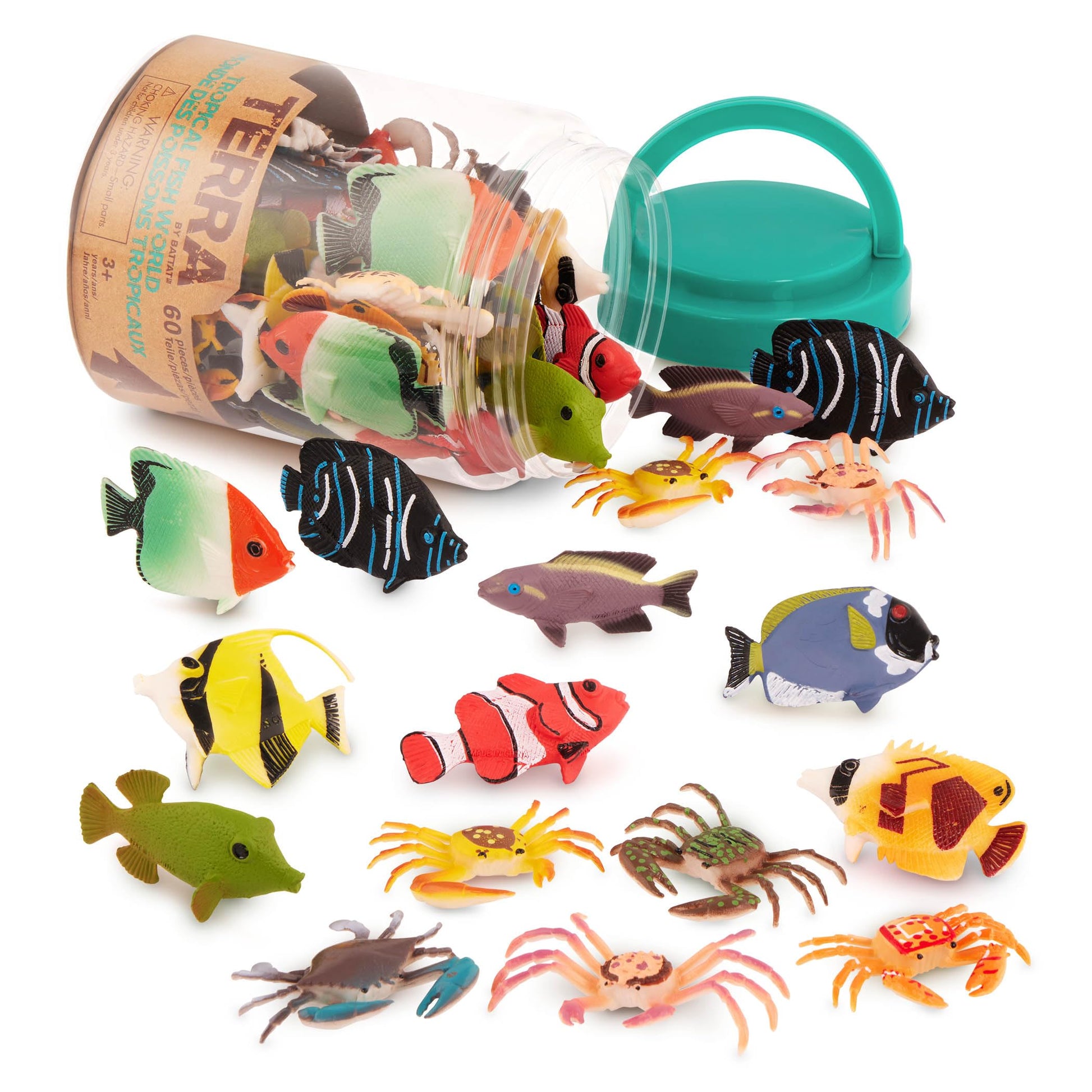 Terra by Battat Tropical Fish World, 60 Mini Ocean Animal Figures, Animals