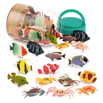 Terra by Battat Tropical Fish World, 60 Mini Ocean Animal Figures, Animals