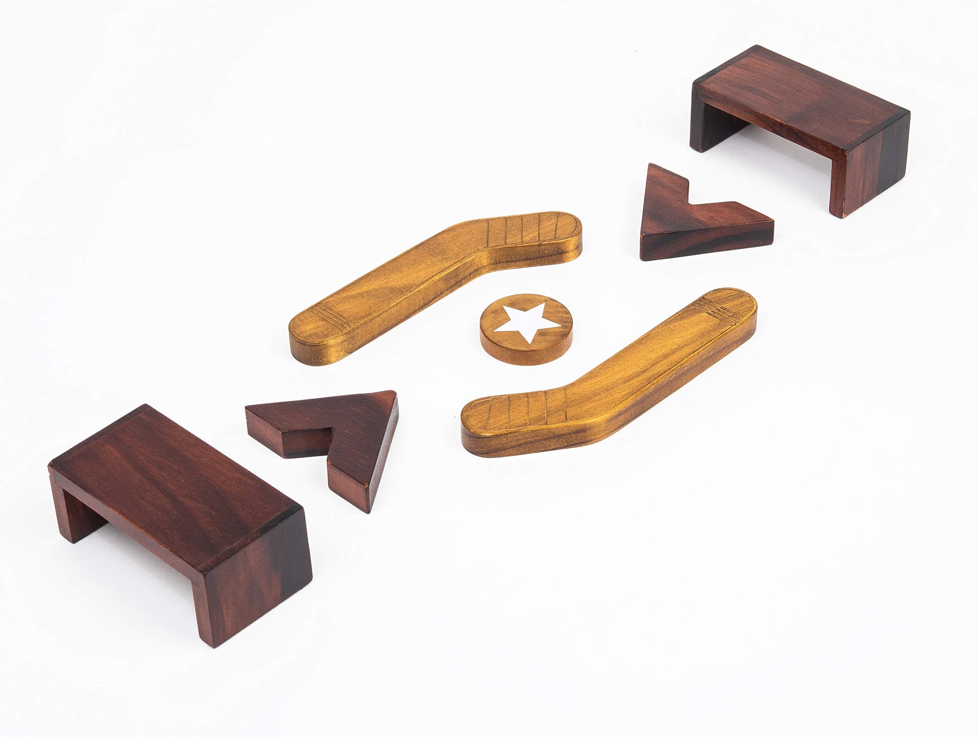 Wooden Table Hockey - Mini Tabletop Hockey Game - Turn Any Table into a Hockey Rink with This Tabletop Game by Professor Puzzle.