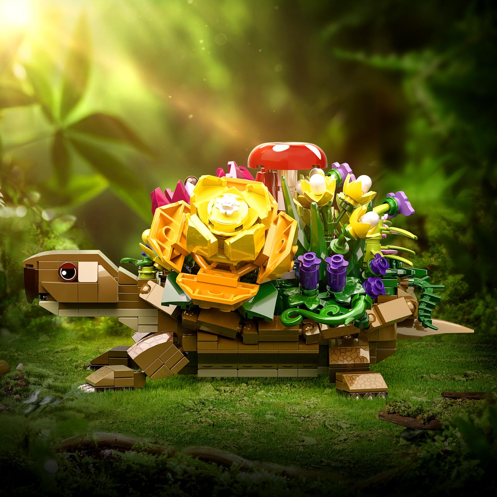 Sea Turtle Succulent Planter Building Set, Compatible with Lego Turtle Flowers Pot Building Kit, Animals Botanical Collection Blocks Toys, for 6+