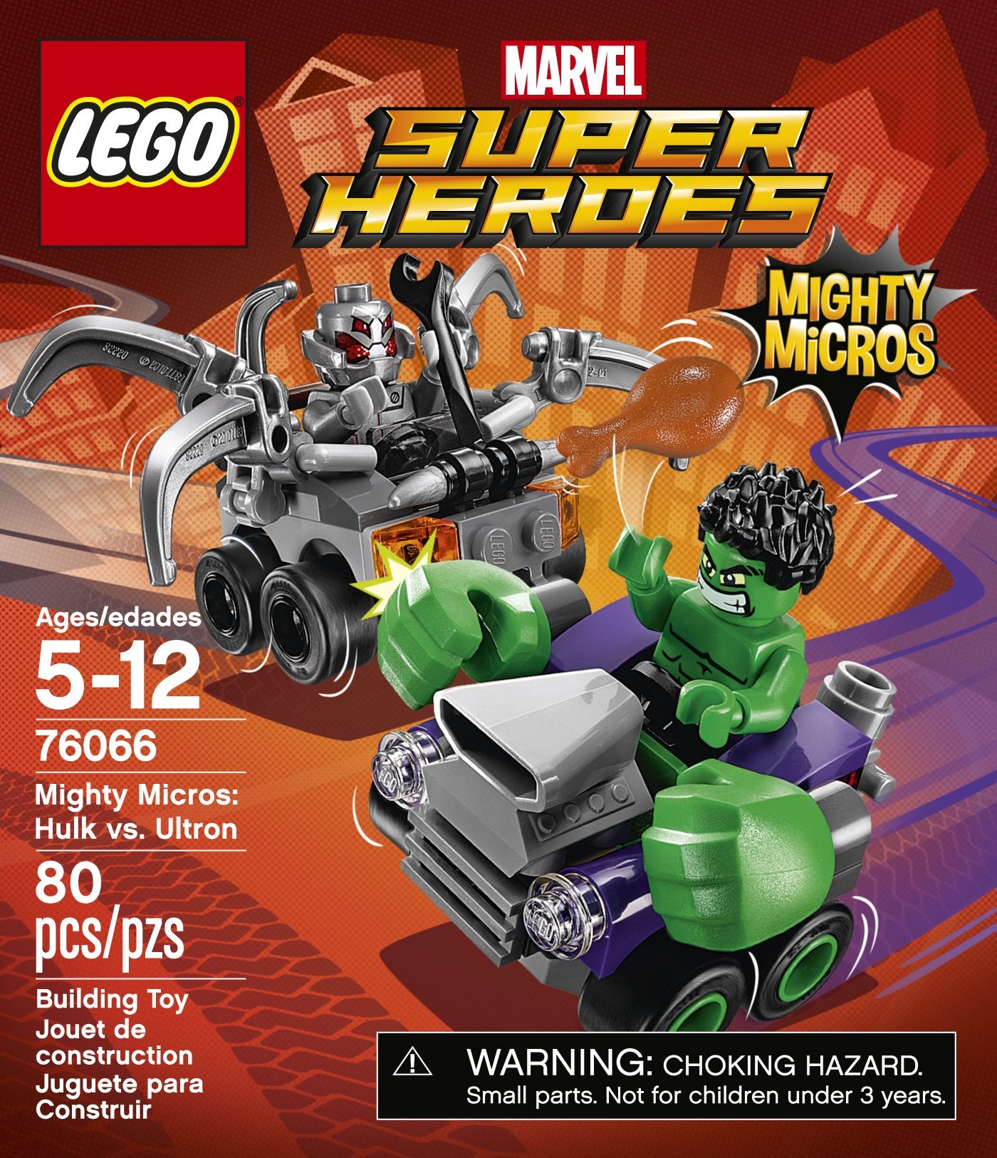 LEGO Super Heroes Mighty Micros: Hulk vs Ultron 76066 Building Kit (80 Piece)