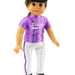 Purple Baseball Uniform Outfit 7pc for 18-Inch Dolls | Premium Quality & Trendy Design | Dolls Clothes