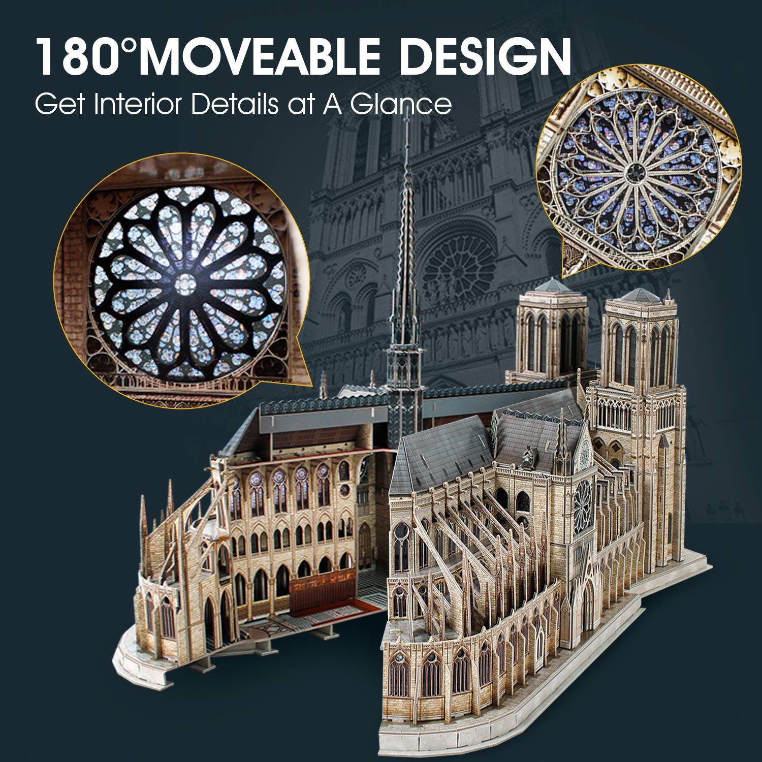 CubicFun 3D Puzzles for Adults - Large Notre Dame de Paris 3D Puzzle