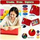 TiTiC 2 in 1 Magnetic Drawing Board, Magnetic Color Number Maze, with Beads and Magnet Stylus Pen, Magnetic Tablet Toy for Airplane & Car Ride