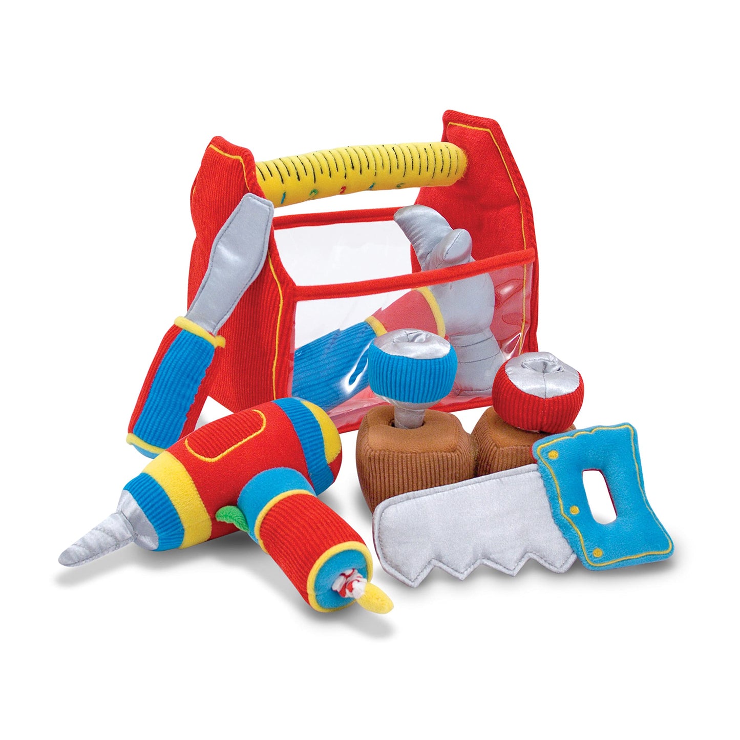 Melissa & Doug Toolbox Fill and Spill Toddler Toy with Vibrating Drill (9 pcs)