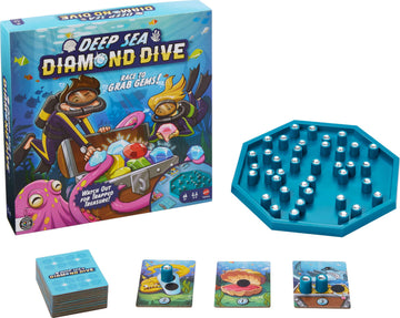 Mattel Games Deep Sea Diamond Dive Family Board Game for Kids and Grown-Ups with Easy Rules and Quick Gameplay for 2-4 Players
