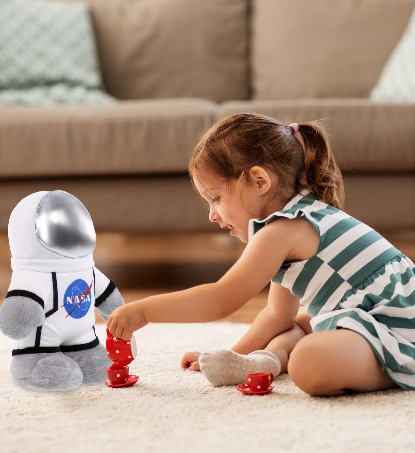 DolliBu Snug Mooshies Standing Astronaut Stuffed Plush Toy - Cuddly Super Squishy, Huggable Big Plush for Girls and Boys, Cute Toy Stuffed Pillow