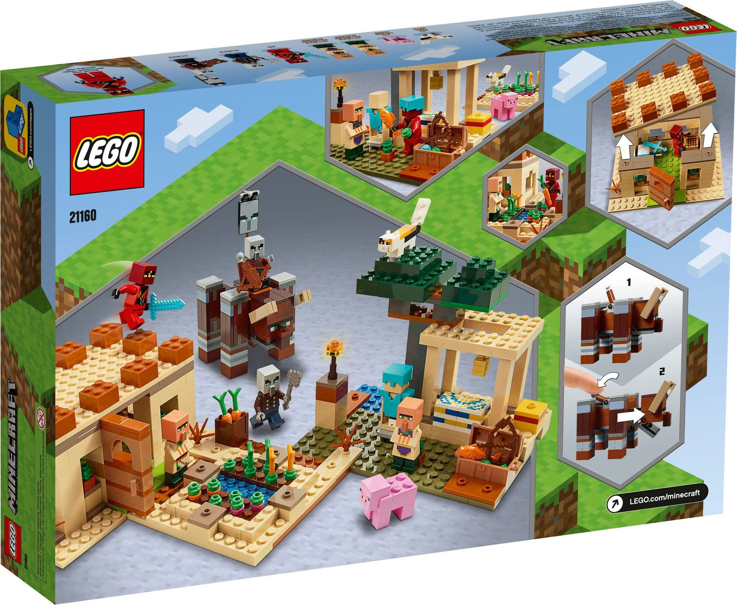 LEGO Minecraft The Illager Raid 21160 Building Toy Set Gift for Boys and Girls who Love Minecraft and Kai (562 Pieces)